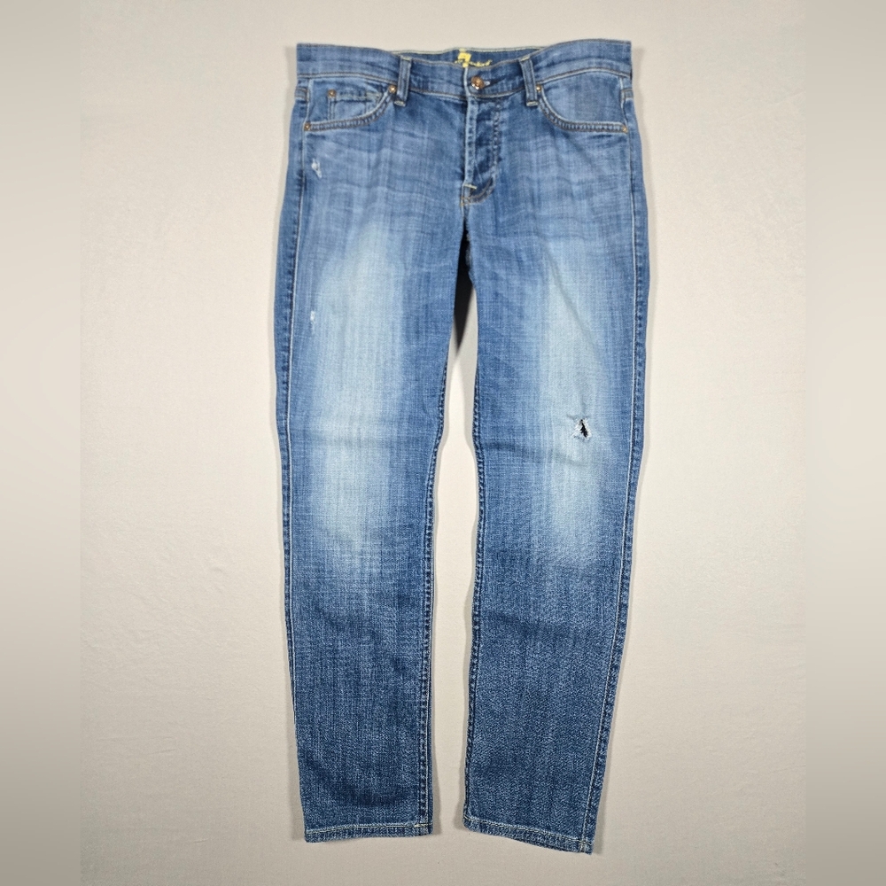 Vintage Y2K 7 For All Mankind Josefina Skinny Boyfriend Light Blue USA W32 L28